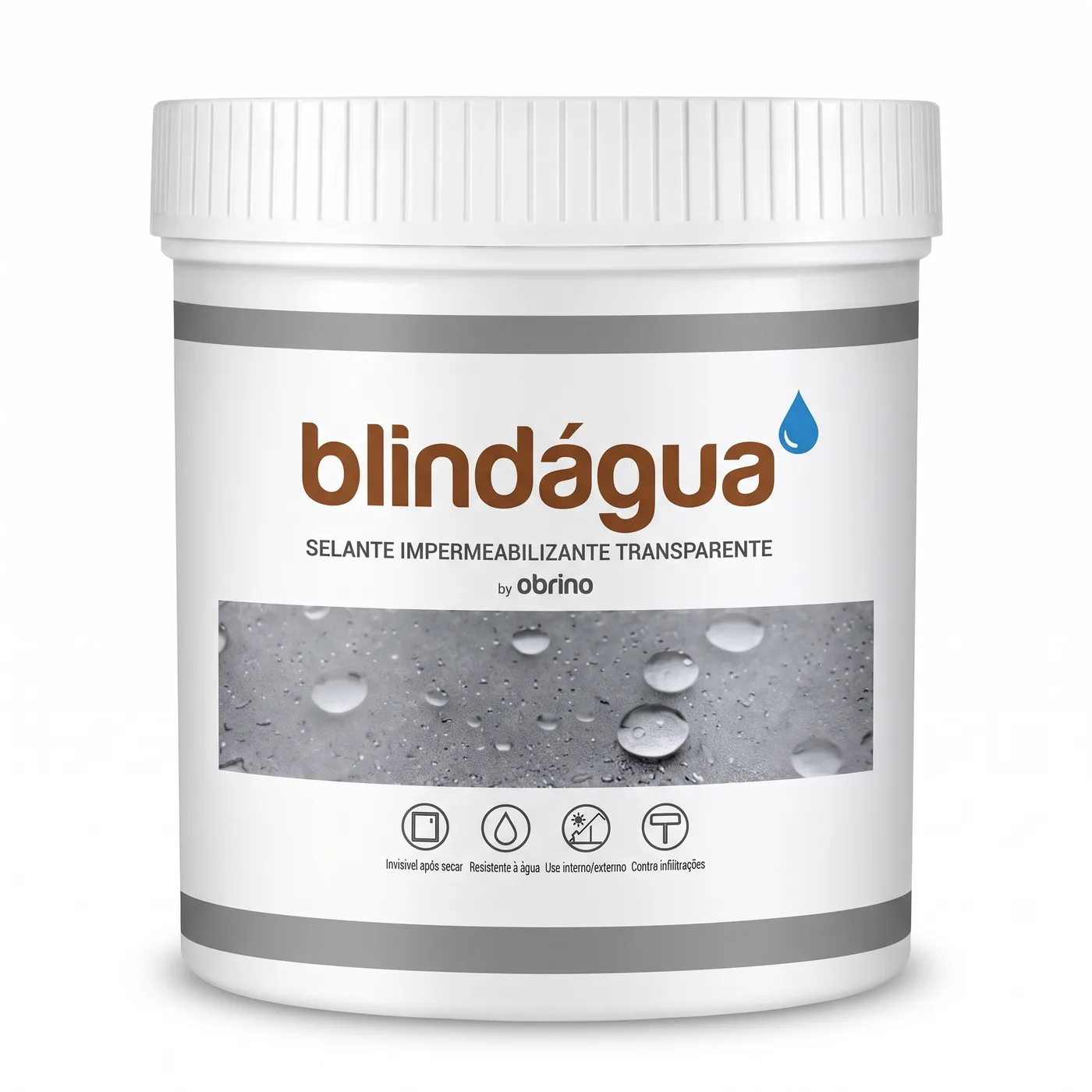 Pote de Blindágua, selante impermeabilizante transparente
